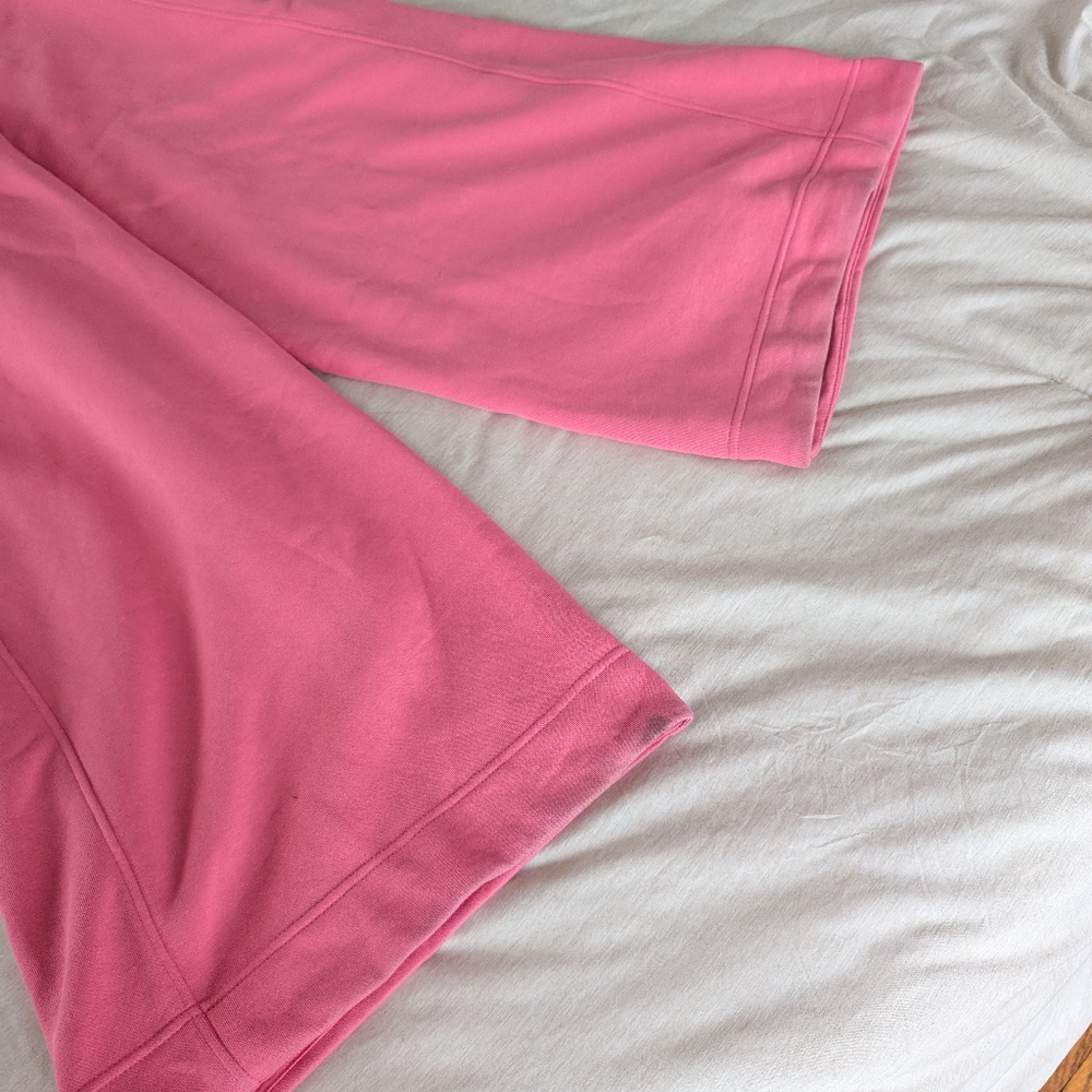 Adidas originals all szn fleece wide leg high waist pink sweats scuba large - Picture 9 of 10